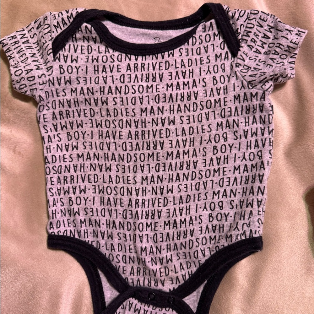Gray and Black Baby Onesie